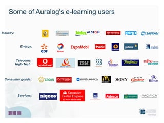 Some of Auralog's e-learning users

Industry:



               Energy:



            Telecoms,
            High-Tech:



 Consumer goods:




             Services:
 
