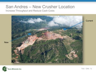 San Andres – New Crusher Location
 Increase Throughput and Reduce Cash Costs



                                                  Current




New




                                             TSX : ORA 13
 