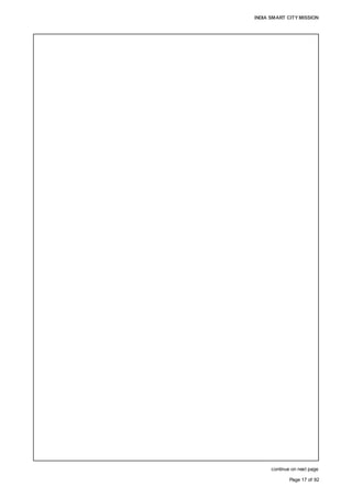 INDIA SMART CITY MISSION
Page 17 of 92
continue on next page
Besides being one of the important industrial centres in the state, with five industrial
estates and many large Indian and multinational corporations, Aurangabad is also well
connected by national highways, railways and airport. It holds strategic advantage due to
its proximity to large industrial cities, such as Nashik and Pune, as many small and
medium enterprises have an established presence in Aurangabad to cater to OEM player
in the Pune and Nashik markets, apart from other national and international markets.
CHALLENGES:
• Slow pace of infrastructure development due to the lack of adequate fiscal resources
• Significant population increase in the last decade and a half, due to the incorporation
of fringe areas that are not adequately supported by infrastructure growth
• Rainfall deficient region; lack of water management measures; environmental
degradation due to discharge of waste water into rivers and nullahs; air pollution due
to high traffic growth and congestion
• The large slum population and unauthorised housing colonies add to the fiscal and
physical strain on the city
• Slow in adopting technological tools and platforms to improve governance and
administrative efficiency
OPPORTUNITIES:
• Aurangabad has inherent potential to transform itself into a Tier 1 urban centre, as it
is considered to be strategically positioned to contribute to the nation's economic
growth.
• The proposed DMIC Shendra–Bidkin MIP will showcase Maharastra’s manufacturing
industries. It will be a vital large scale industrial cluster, supporting industrial power in
western Maharashtra, and is likely to generate over half a million jobs in the district
over next three decades.
• Aurangabad is strategically located to emerge as the next sought-after trade city, a
venue for manufacturing-related research and design, as well as a hi-tech hub.
• Well-developed tourism infrastructure and amenities can transform the city into a
global tourist destination, creating large employment and economic opportunities.
• The development of national highways, the Nagpur–Mumbai Super Expressway and
the dry port at Jalna will add impetus to the opportunities in the region.
ASPIRATIONS OF THE CITIZENS:
The citizen engagement and consultation process has helped define the overall
aspirations for the city, which is expressed as follows:
"Aurangabad is to become the most convenient, clean, safe, pollution- and slum-free,
tourist-friendly city, with good quality infrastructure and services at affordable prices. It
must offer good employment opportunities, while retaining its unique identity as a
heritage and cultural centre. There should be transparency and effective governance
through the use of digital platforms to make civic services easily accessible."
 