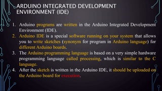 Arduino: On-board components description, IDE and Programming | PPTX