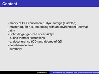 Aurelian Isar - Decoherence And Transition From Quantum To Classical In ...