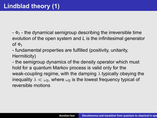 Aurelian Isar - Decoherence And Transition From Quantum To Classical In ...