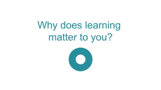 Why does learning
matter to you?
 