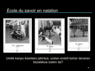 Uretik kanpo ikasitako jakintza, uretan erabili behar denaren bezalakoa izaten da? École du savoir en natation 