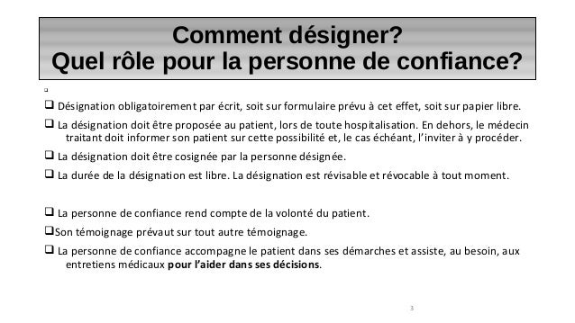 Personne De Confiance Et Directives Anticipees