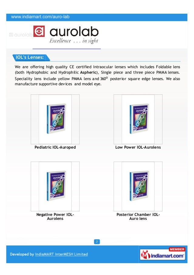 Aurolab, Madurai, Ophthalmic Products