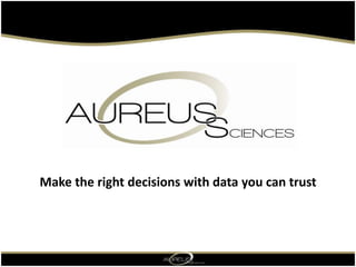 Make the right decisionswith data youcan trust 