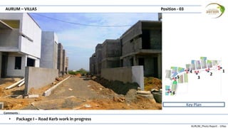 AURUM_Photo Report - Villas
Comments :
AURUM – VILLAS Position - 03
• Package I – Road Kerb work in progress
Key Plan
1
2
3
4
5
6
 