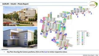 AURUM_Photo Report - Villas
Comments :
AURUM – VILLAS – Photo Report
• Key Plan showing the Camera positions, Click on the Icon to review respective status:
1
2
3
4
5
6
7
8
9
10 11
12 13 14
15
1617
18
19
 