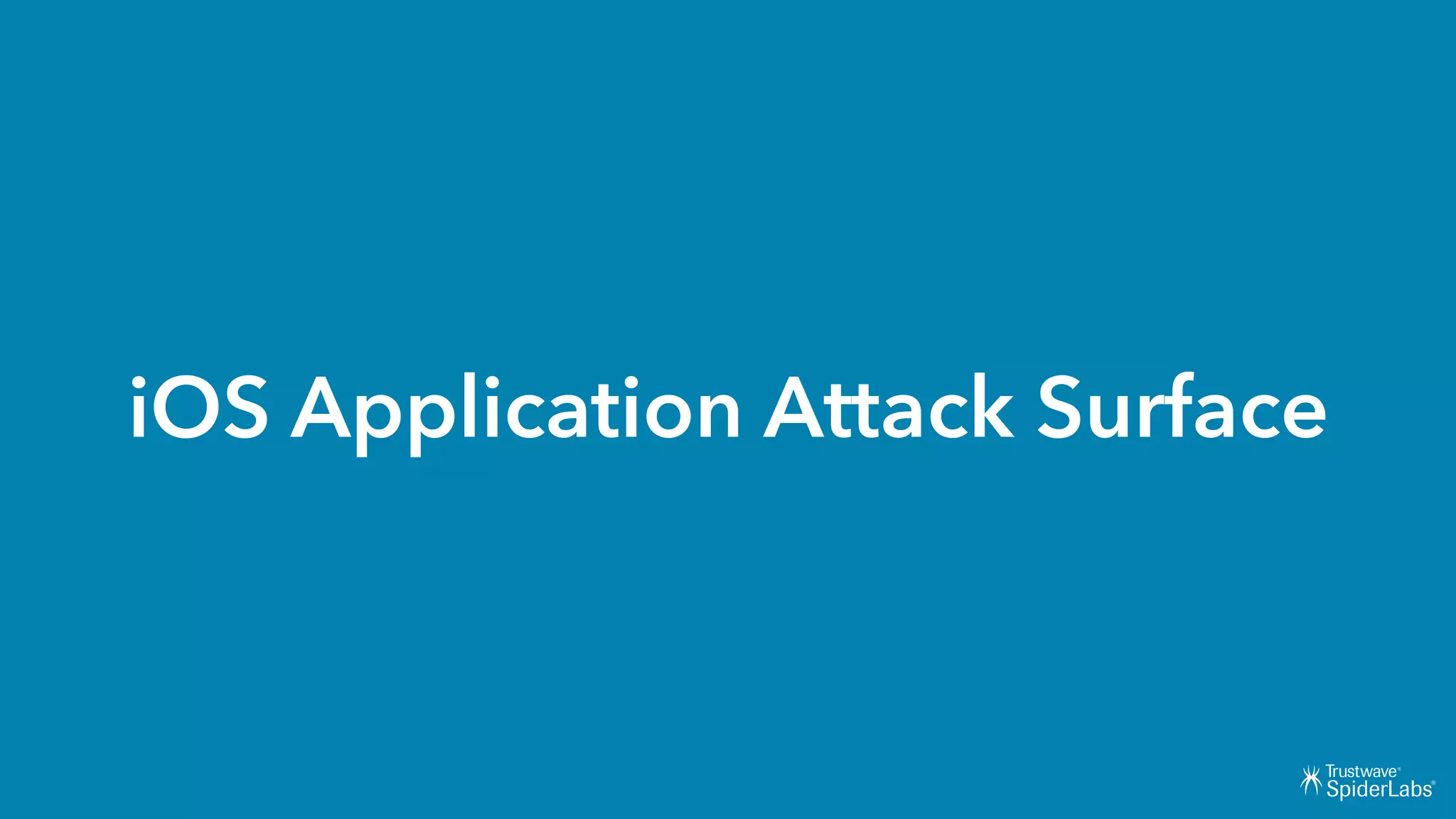 iOS Application Attack Surface
 