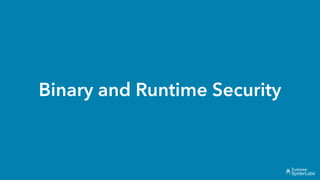 Binary and Runtime Security
 