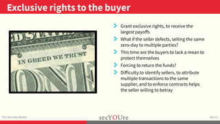 ..
Exclusive rights to the buyer
.
The Zero-day Market
.
44/112
..
. Grant exclusive rights, to receive the
largest payoﬀs...