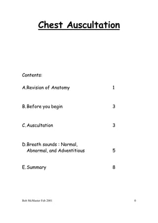 Auscultation(Resp) | PDF