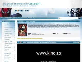 US Serien streamen über  ZENSIERT ,  denn Digitale Natives haben keinen Fernseher! 