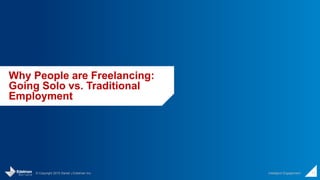 © Copyright 2015 Daniel J Edelman Inc. Intelligent Engagement 11
Why People are Freelancing:
Going Solo vs. Traditional
Employment
 