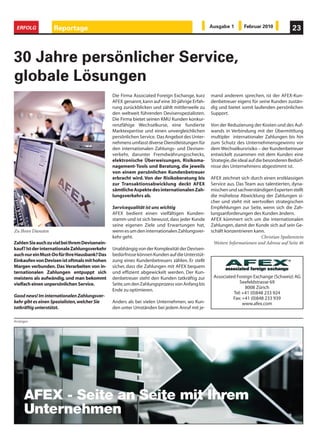 ERFOLG             Marketing                                                                      Ausgabe 1        Februar 2010            19



Platform Networking for Jobs




                                                                                                                              arbeitsintegration
                                                                                                                                     networking
                                                                                                                                  weiterbildung
                                                                                                                            migrationsforschung
                                                                                                                                          kultur

Platform Networking for Jobs – wir wirken für die Schweiz

Der kompetitive schweizerische Arbeits-            kulturell kompetent, hoch motiviert und ein-     • Qualifizierte Mitarbeiter
markt benötigt viele qualifizierte Mitar-          satzbereit. Sie sind durch private Bindungen     • Mitarbeiter, die über ein grosses Fachwis-
beiter. Wir holen viele Spezialisten teuer         mit der lokalen Kultur und den gesellschaft-       sen und Auslanderfahrung verfü gen
in die Schweiz, obwohl die Potenziale von          lichen Verhältnissen in der Schweiz schon        • Hoch motivierte Mitarbeiter, die über Fä-
bereits in der Schweiz lebenden, akade-            vertraut.                                          higkeiten wie Mehrsprachigkeit und inter-
misch gebildeten Zugewanderten und                                                                    kulturelle Kompetenzen verfügen
Schweizer Rü kwanderern vielfach brach
                c                                  Die teuren Ausbildungsinvestitionen, die         • Mitarbeiter, deren Loyalität und Committ-
liegen.                                            wertvollen Berufserfahrungen und die multi-        ment gegenüber dem Arbeitsgeber aus-
                                                   kulturellen Fähigkeiten unserer Spezialisten       sergewöhnlich hoch ist.       Barbara Fehr
Platform Networking for Jobs – wir wirken          werden durch unser Wirken erhalten und fü      r Weitere Informationen und Adresse auf Seite 46
für die Schweiz                                    den Schweizer Arbeitsmarkt kapitalisiert.
Schweizer Arbeitgebern eröffnen wir einen
grossen Pool an qualifizierten Mitarbeitern:       Nutzen Sie fü Ihre Firma jetzt die Vorteile
                                                                 r
akademisch gebildet, erfahren, sozial und          der Platform Networking for Jobs:                       Zusammenarbeit:
Anzeigen
 