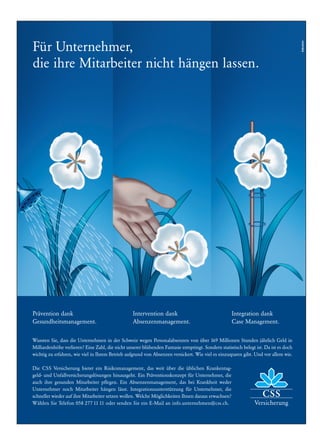 ERFOLG            Versicherung                                                                    Ausgabe 1       Februar 2010             39



CorporateCare bringt
Unternehmen Mehrwert
                                                 Die Krönung ist die Gesundheitsprävention         Das ist richtig. Die Groupe Mutuel verfügt über
                                                 mit Massnahmen zur Gesundheitsförderung           spezialisierte Mitarbeiter und ein Netzwerk
                                                 auf individueller Ebene sowie der Verhinde-       kompetenter Experten.
                                                 rung möglicher Beeinträchtigungen der Ar-         So kommen unsere Krankenbesucher, unsere
                                                 beitsfähigkeit einerseits und Massnahmen zur      Case Manager und die Regionalärzte tagtäg-
                                                 Verbesserung der Arbeitsbereitschaft anderer-     lich zum Einsatz, wenn Mitarbeiterabsenzen
                                                 seits.                                            auftreten.
                                                 Auf allen drei Ebenen unterstützen wir die Un-    Unterstützung bieten wir auch, wenn das Ab-
                                                 ternehmen bei der Umsetzung mit unserem           senzenmanagement im Unternehmen einge-
                                                 Know-how und unserem Partnernetzwerk.             führt oder ausgebaut wird – bis hin zum inte-
                                                                                                   grierten betrieblichen Gesundheitsmanage-
                                                 Mehr wert auf drei Ebenen
                                                 Mehrwert auf drei Ebenen                          ment.

                                                 Unterstüzung durch              Umsetzung durch
                                                                                                   Das hört sich alles sehr kompliziert an.
Bruno Guscioni, Groupe Mutuel                    den Versicherer                 das Unternehmen   Sicher lassen sich Verbesserungen nicht von
                                                                                                   heute auf morgen erreichen. Wichtig ist der
Die Groupe Mutuel bietet als umfassender                                                           erste Schritt – das Bewusstwerden über die
Personenversicherer für Unternehmen                                                                Potenziale von Absenzen- und Gesundheits-
mehr als blosse Versicherungsleistungen.                                                           management.
Das Konzept CorporateCare unterstützt                                                              Mit der Website www.corporatecare.ch bieten
beim betrieblichen Absenzen- und Ge-                                                               wir allen am Thema Interessierten eine in der
sundheitsmanagement und schafft so bei                                                             Schweiz einzigartige Informationsplattform. Ne-
den versicherten Unternehmen echten                                                                ben praktischen Informationen wie Checklisten
Mehrwert. Bruno Guscioni, Verantwort-                                                              oder Memos finden sich weiterführende Links,
licher CorporateCare für die Deutsch-                                                              Ausbildungsangebote, ein Medienspiegel so-
schweiz, erläutert im Interview mit Erfolg,      Was bringt das Ganze denn den                     wie Kontakte zu ausgewählten Fachexperten.
wie das geht.                                    Unternehmen?
                                                 Wenn man weiss, dass in der Schweiz ein Mit-      Können alle bei der Groupe Mutuel ver-
Erfolg: Was hat es mit CorporateCare auf         arbeiter durchschnittlich 7 Tage im Jahr auf-     sicherten Unternehmen von CorporateCare
sich?                                            grund von Krankheit oder Unfall fehlt, kann       profitieren?
Bruno Guscioni: CorporateCare ist ein von        man sich leicht folgenden Zusammenhang            Ja, grundsätzlich wird Unterstützung geboten
der Groupe Mutuel seit dem Jahr 2000 entwi-      ausrechnen: Rund 5 Prozent der Lohnsumme          – doch die Umsetzung liegt natürlich beim Un-
ckeltes Konzept zum betrieblichen Absenzen-      eines Unternehmens wird nur für abwesende         ternehmen selbst.
und Gesundheitsmanagement, dass wir im           Mitarbeiter ausgegeben. Wenn sich da ein
Laufe der Jahre immer feiner auf die Bedürf-     oder zwei Prozent einsparen lassen, sind das      Aber lohnt sich der ganze Aufwand für ein
nisse der bei uns versicherten Unternehmen       rasch relevante Beträge. Nur zur Illustration:    KMU denn?
eingestellt haben. Versicherer, Unternehmen,     Für die gesamte schweizerische Wirtschaft         Auf jeden Fall. Gewiss sind bei KMU andere
Mitarbeiter und Sozialversicherungsinstitu-      werden die Kosten der Absenzen für Unter-         Massnahmen gefragt als bei einem Grossun-
tionen wie die IV werden zu Partnern. Ihr ge-    nehmen laut verschiedenen Studien auf 7 Mil-      ternehmen. Aber unsere Erfahrung zeigt, dass
meinsames Ziel ist es, die Zahl der Absenzen     liarden Franken jährlich geschätzt.               wir selbst bei 5-Mann-Betrieben schon Unter-
und ihre Dauer zu reduzieren, eine sorgfältige                                                     stützung für positive Veränderungen bieten
Fallbetreuung zu ermöglichen und eine ra-        Wie lassen sich solche Einsparungen               können, die sich auf die Fehlzeiten und den
sche Wiedereingliederung an den Arbeits-         erreichen?                                        Absenzenverlauf auswirken.
platz zu fördern. Kern des Konzeptes ist die     Die Groupe Mutuel unterstützt ihre Unterneh-                               Christian Feldhausen
enge Zusammenarbeit zwischen Versicherer         menskunden zunächst bei der Ist-Analyse zu         Weitere Informationen und Adresse auf Seite 46
und Unternehmen.                                 Vertragsbeginn. Oft fehlen den Unternehmen
                                                 aussagekräftige Zahlen zu den Absenzen              Kontakt:
Wie sieht diese Zusammenarbeit aus?              ihrer Mitarbeiter. Die gemeinsam erstellte
Man kann sich das Konzept als Pyramide vor-      CorporateCare-Bilanz liefert Ansatzpunkte           Groupe Mutuel,
                                                                                                     Verkauf Unternehmen
stellen:                                         für konkrete Massnahmen. Mit dem Repor-
                                                                                                     Torsten Steinbrink, Account Manager
Die Grundlage ist das Absenzenmanagement         ting der Groupe Mutuel zum Schadenverlauf           Tel. 058 758 66 08
bei kurzfristigen Absenzen und die Früherken-    stehen zudem weitere Kennzahlen zur                 E-Mail: tsteinbrink@groupemutuel.ch
nung. Bei mittel- und langfristigen Arbeitsun-   Verfügung.                                          www.groupemutuel.ch
fähigkeiten setzen wir auf die Wiedereinglie-                                                        Rubrik Unternehmen
derung. Der rasche Einbezug aller Involvierten   Aber Zahlen alleine bewirken noch keine             www.corporatecare.ch
ist hier der Schlüsselfaktor zum Erfolg.         Veränderungen?
 