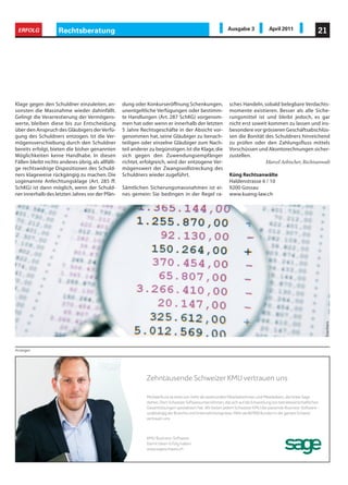 18        ERFOLG              Versicherung                                                                                  Ausgabe 3           April 2011




Betriebliche Gesundheitsförderung –
KMU handeln aus Einsicht
                                                                                                                    sätze finden sie z.B. in der Broschüre: «Stress?
                                                                                                                    Da haben wir etwas für Sie» (Gratis unter
                                                                                                                    www.suva.ch/waswo).

                                                                                                                    4. Zusammenarbeit fördern, Teams stärken
                                                                                                                    Teamfähigkeit und Sozialkompetenz gehö-
                                                                                                                    ren zur Grundvoraussetzung effizienter Zu-
                                                                                                                    sammenarbeit. Mögliche Ansätze der Ver-
                                                                                                                    besserung liegen im Training von Kooperati-
                                                                                                                    on, Kommunikation und Koordination der
                                                                                                                    Mitarbeitenden und der Vorgesetzten. Aus-
                                                                                                                    gehend von der Situationsanalyse können
                                                                                                                    neue Verhaltensregelungen definiert und
                                                                                                                    das Vertrauen für die gegenseitige Unter-
                                                                                                                    stützung und die Integration neuer Team-
                                                                                                                    kollegen aufgebaut werden.
Sich am Arbeitsplatz gesund und leistungsfähig zu fühlen, hängt unter anderem von einem ausgewo-
genen Verhältnis zwischen Arbeit und Freizeit ab. (Bild Suva)                                                       5. Betriebsorganisation – Führung und
                                                                                                                    Kommunikation
Gesund zu sein und gesund zu bleiben, ist                   Konzentrationsmangel und Leistungsabfall                Die Pflege regelmässiger Kommunikations-
ein zentraler Wunsch jedes einzelnen. In-                   entstehen, die Unfallgefahr steigt. Workshops           plattformen, die frühzeitige und umfassende
wieweit macht es aber für KMU Sinn, in die                  ergänzt durch vielseitige Verpflegungsmög-              Information bei Veränderungen und die För-
Gesundheit der Mitarbeitenden zu inves-                     lichkeiten sind von langfristigem Nutzen.               derung einer Kultur der Wertschätzung sind
tieren?                                                     Schliesslich kann keine Unternehmung aus-               wichtig für eine gute Betriebs- und Führungs-
                                                            schliessen, dass Mitarbeitende – man spricht            kultur. So können Ängste und Unsicherheiten
Erhalt und Aufbau der Leistungsfähigkeit                    von 2 bis 5 Prozent – ein Suchtproblem (Alko-           aber auch Spannungen, Frustration und nicht
sind eng mit der Gesundheit verknüpft. Die                  hol, Drogen, Arbeit, Essen, Spiel) haben. Hier          zuletzt Absenzen reduziert werden. In die-
Gesundheit und Leistungsfähigkeit der Mit-                  helfen niederschwellige Unterstützungsange-             sem Zusammenhang ist auch der Nutzen der
arbeitenden kann über verschiedene Hand-                    bote und eine gezielte Früherkennung. Weite-            Rückkehrgespräche im Rahmen des betriebli-
lungsfelder beeinflusst werden – eine Aufga-                re Hinweise: www.suva.ch – «Suchtmittel am             chen Absenzenmanagements zu sehen
be der betrieblichen Gesundheitsförderung.                  Arbeitsplatz».                                          (weitere Hinweise:
Studien zeigen, dass die entsprechenden In-                                                                         www.suva.ch/absenzenmanagement).
vestitionen einen Payback von durchschnitt-                 2. Arbeitsplatzgestaltung und
lich 300% aufweisen1. Die Internetplattform                 Arbeitsumgebung                                         Die Suva unterstützt Unternehmungen in Auf-
KMU-Vital zeigt, wie die betriebliche Situati-              Ein Arbeitsplatz sollte den Bedürfnissen und            bau und Umsetzung des Betrieblichen Ge-
on analysiert und der Handlungsbedarf ab-                   Anforderungen des Mitarbeiters entspre-                 sundheitsmanagements. Dadurch spart sie
geleitet werden können (www.kmu-vital.ch).                  chen. Zentrale Faktoren sind eine optimale              Kosten, die in Form tieferer Prämien an die
Fünf Punkte sind zentral:                                   Beleuchtung (sie kann die Arbeitsleistung               versicherten Unternehmen zurückfliessen.
                                                            bis 10 Prozent steigern) und die ergonomische
1. Körper und Psyche                                        Arbeitsplatzgestaltung. Fragen Sie ihre Mitar-          Infos
Mitarbeitende mit regelmässiger Bewegung                    beitenden, wo der Schuh drückt, welche Hal-             www.suva.ch/praevention
sind auch im Alter leistungsfähiger, stressresis-           tungen und Tätigkeiten Mühe bereiten. Lö-               Anfragen
tenter und weniger krank. Mitarbeiter mit we-               sungsansätze unter www.suva.ch/ergonomie.               betriebliche.gesundheitsfoerderung@suva.ch
nig körperlicher Aktvität sind eine wichtige                                                                        Schulungen
Zielgruppe für «mehr Bewegung im Betrieb».                  3. Aufgabe – Tätigkeit:                                 www.suva.ch/kurse
Wichtig ist, den Bedürfnissen gerecht zu wer-               Herausforderung ohne Überforderung                                             Urs Näpflin Bereichsleiter
den und Widerstände wie z.B. fehlende Ein-                  Motivation und Engagement lassen sich besser                 Suva Betriebliches Gesundheitsmanagement
sicht über den Nutzen der Massnahmen zu                     erhalten, wenn die Arbeit abwechslungsreich                                        urs.naepflin@suva.ch
thematisieren. Wichtig ist auch ein ausgewo-                und fordernd ist. Zu hohe Anforderungen                                        Peter Schmid Projektleiter
genes Verhältnis zwischen Arbeit, Freizeit und              können jedoch Häufigkeit und Absenzdauer                     Suva Betriebliches Gesundheitsmanagement
Familienzeit (Infos unter www.stressnostress.ch).           von Krankheiten und Unfällen erhöhen2. Sinn-                                       peter.schmid@suva.ch
Ein weiterer Aspekt betrifft die Ernährung im               voll ist eine Analyse der Stressbelastung. An-
Betriebsalltag. Stimmt diese nicht, können                                                                          Suva
                                                            2
                                                             Heiko Friedel, Barbara Orfeld: Das Anforderungs-Kon-   Unternehmenskommunikation
1
Betriebliches Gesundheitsmanagement und Disability          troll-Modell: Psychische Belastungen am Arbeitsplatz    Postfach 4358, Fluhmattstrasse 1, 6002 Luzern
Management in der Praxis. Walter Stäuble, IBR Luzern 2008   sind einfach zu ermitteln. Die BKK 2/2002.              041 419 65 14, 041 419 60 62, www.suva.ch
 