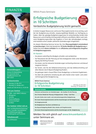 44          ERFOLG           Aus- und Weiterbildung                                                                   Ausgabe 3         April 2011




Eines der vorrangigen Ziele des Schweizerischen KMU Verbandes ist
die Aus- und Weiterbildung der Mitglieder. Aus diesem Grund wer-
den regelmässig Workshops und Seminare in der ganzen Deutsch-
schweiz durchgeführt. Zusätzlich wurde, zusammen mit unseren
Partnern, im Bereich Aus-  Weiterbildung ein umfangreiches Ange-
bot an verschiedensten Themen zusammengestellt.
ABZ-SUiSSE                                   www.abz-suisse.ch                  ipe Institut für Personalentwicklung      www.ipe-herzig.ch
AKAD-Compendio Bildungsmedien AG             www.kmu-weiterbildung.ch           Kaderschule Graubünden                    www.kaderschulegraubuenden.ch
Berufsbildungszentrum Dietikon               www.bzd.ch                         Pixel Zauber Ingold                       www.pixel-zauber.ch
Bildungszentrum BVS                          www.bvs.ch                         Rochester-Bern Executive MBA              www.executive-mba.ch
Bildungszentrum Interlaken bzi               www.bzi-interlaken.ch              ROMAN – Consulting  Engineering AG       www.roman.ch
Bildungszentrum Living Sense                 www.bildungszentrum-hls.ch         SNV Schweizerische Normen-Vereinigung     www.snv.ch
BOA LINGUA                                   www.boalingua.ch                   Spirit of Change Unternehmenscoaching     www.spirit-of-change.ch
BWI Management Weiterbildung                 www.bwi.ch                         Wirtschaftsschule KV Winterthur           www.wskvw.ch
BWL Institut Basel                           www.bwl-institut.ch                Wortstark                                 www.wortstark-uster.ch
Consolving AusbildungBeratung für Sekretariat www.sekretariatsentwicklung.ch   ZAK Zentrum für agogik GmbH               www.zak.ch
iek Personalmanagement                       www.iek.ch                         WEKA                                      www.weka.ch


Anzeigen




                                                                                                 Höhere Fachschule Dietikon
                                                                                                 044 745 84 84 | 8953 Dietikon | www.bzd.ch




                                                       KARRIERE in der supply-chain?
                                                       Wir bringen Sie auf den Weg.

                                                       dipl. Techniker/in HF Logistik
                                                       Logistikrecht - IT-Logistikprojekte - Internationale Logistik
                                                       Führungssysteme - Business Englisch vantage - SIZ II
                                                       SCM-Praxisseminare

                                                       Der einzige HF-Studiengang der Schweiz mit der gesamten Supply Chain im Blick.



    Bildung für Ihr Business, berufsbegleitend, investitionssicher:
    - Nachdiplom BETRIEBSMANAGEMENT
    - dipl. Techniker/in MECHATRONIK / LOGISTIK
    - dipl. PRODUKT-MANAGER/IN BZD
    - Sprachdiplome FCE, BEC / telc-Zertifikate de, sp, it, fr
 