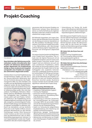 24         ERFOLG           Gesundheit                                                                           Ausgabe 7         August 2010




Feng Shui Center                                                                                      stattfindet. Die Energie wird dadurch unru-
                                                                                                      hig. Elektrische Geräte, vor allem mit einge-
                                                                                                      bauten Trafos und alle Geräte, die Funkwel-

Baden-Brugg                                                                                           len abgeben oder empfangen, gehören nicht
                                                                                                      ins Schlafzimmer. Grünpflanzen schaden im
                                                                                                      Schlafzimmer nicht, duftende Blumen dage-
                                                                                                      gen wirken wie Aromatherapie.
                                                    Klienten durchs Haus, erklärt den Energie-
                                                    fluss und sagt, was man verbessern könnte.        Was ist wichtig für das Arbeitszimmer?
                                                    Jede Person erfährt ihre optimalen Bereiche       Es kommt darauf an, ob man im Arbeitszim-
                                                    im Haus, die beste Schlafrichtung und den         mer selbständig Geld verdient, oder es nur
                                                    geeignetsten Arbeitsplatz. Der Kunde er-          privat hin und wieder verwendet. Am wich-
                                                    fährt, welche Formen, Farben und Gegen-           tigsten ist die Position des Schreibtisches. Er
                                                    stände an welchem Platz am besten wirken.         sollte, wenn möglich diagonal gegenüber
                                                    Mit entsprechenden Wandfarben kann man            der Türe stehen. Hinter dem Schreibtisch-
                                                    Harmonie ins Haus bringen. Man fühlt sich         stuhl sollte eine feste Wand als Rückende-
                                                    wohler, gesünder, muss weniger krampfen           ckung sein. Wenn man am Schreibtisch sitzt,
Hans-Georg Strunz ist diplomierter Feng Shui        und alles ist besser im Fluss. Eine normale       hat man etwa einen 180° Blickwinkel. Man
Experte und Geschäftsführer des Feng Shui Centers   Wohnberatung kostet etwa 1000 Fr.                 sollte auf alle Fälle Einblick auf die Türe und
Baden-Brugg                                                                                           auf das meiste des Zimmers haben und als
                                                    Was machen die meisten Leute falsch?              drittes sollte man in eine seiner persönlich
Warum wird Feng Shui jetzt immer                    Viele Leute überfüllen ihre Wohnung mit           guten Richtungen sitzen. Ist das der Fall,
populärer?                                          Zeug, das sich angesammelt hat. Dann gibt         dann kommt der Erfolg.
Weil immer mehr Menschen selbst merken,             es auch im Innern des Menschen keinen
dass es funktioniert. Wenn unsere Umge-             Platz mehr für Neues. Der Mensch will nor-        Wenn der grosse Chef einer Firma die Türe im
bung sich ändert, ändern wir uns auch. Das          malerweise immer alles so lassen, wie es ge-      Rücken hat und beim Fenster rausschaut,
geschieht aber völlig ausserhalb unserer            rade ist, aber es soll immer besser werden! Er    geht die Firma unweigerlich baden. Das ist so
Kontrolle.                                          hat Angst vor der Veränderung, denn es            und niemand kommt auf den Gedanken,
                                                    könnte ja schlechter werden.                      dass Feng Shui dahinter steht. Steht der
Wie wirkt das Feng Shui auf uns?                                                                      Schreibtisch an einer Wand, hat man ein Brett
Die Hauptenergie des Feng Shui ist das Chi.         Wie wichtig ist die Einrichtung?                  vor dem Kopf. Kinder, die den Schreibtisch
Vergleichen wir es einmal mit Luft. Jeder           Viele Leute glauben, mit Feng Shui kann man       richtig positioniert haben, machen viel lie-
weiss, dass Luft immer um uns herum ist. Der        ein Haus harmonisch einrichten. Das stimmt        ber Hausaufgaben. Ausserdem sind in den
Mensch braucht Luft lebensnotwendig, wie            so nicht. Feng Shui ist nicht nur «Möbelrü-       Räumen Sauberkeit, frische Luft, und viel Ta-
das Chi. Wir können die Luft nicht sehen, wie       cken»! Es geht auch nicht darum, die Woh-         geslicht wichtig. Ist gegenüber der Türe ein
das Chi. Die Luft ist für unsere physischen Or-     nung irgendwie asiatisch einzurichten. Es ist     Fenster, sollte man eine hohe Pflanze davor
gane (Lunge), das Chi ist für die geistigen         egal, ob man mit Designer Möbeln oder mit         stellen oder etwas als Blickfang vors Fenster
Hüllen. Somit gibt es kein Organ, das das Chi       Eiche rustikal lebt. Wichtig ist, wie und wo      hängen, damit das Chi nicht entweicht.
messen kann, wie z.B. die Nase die Luft misst.      das Haus in der Landschaft steht, wo der Ein-
Wir können aber das Chi dennoch messen.             gang ist und wer dort wohnt. Es müssen auch       Bilden Sie auch Feng Shui Berater aus?
Nämlich durch Intuition oder wir sagen dazu         die Erdenergien stimmen, die unter dem            Ja, wir haben eine Schule im Aargau. Eine
«Bauchgefühl». Schauen wir uns eine neue            Haus auf dem Grundstück sind.                     Ausbildung mit Diplomabschluss ist ab 6180
Wohnung an und laufen durch, wissen wir             Man kann auch nicht ein optimales Feng            Fr. möglich. Wir halten unsere Seminare je-
nach kurzer Zeit, das ist sie oder das ist sie      Shui Fertighaus designen und das jedem            weils im Frühjahr und im Herbst in Turgi ab.
nicht. Gehen wir in ein Restaurant, suchen          Menschen hinstellen. Wir alle sind individuell    Ein Wochenende enthält ein Modul, das in
wir uns unbewusst den Tisch aus, wo das gu-         und brauchen unsere eigene individuelle           sich abgeschlossen ist und sehr viel Informa-
te Chi ist und wo wir uns wohlfühlen. Sind all      Umgebung. Manche meinen, mit dem Kopf             tion enthält. All die Wochenenden zusam-
diese Tische besetzt und nur noch ein Tisch         nach Norden zu schlafen wäre gut. Das             men enthalten die Grundlagen, die als Basis
ist frei, dann fühlen wir uns unwohl und ge-        stimmt nur für einen Teil der Menschen. Je-       für das 9-tägige Beraterseminar in einem
hen wieder.                                         der hat seine individuelle energetische           schönen Hotel dienen. Schon nach 4 Wo-
                                                    Schlafrichtung.                                   chenenden können Sie für sich zuhause die
Was suchen ihre Kundinnen und Kunden in                                                               Wohnung ziemlich gut nach Feng Shui Krite-
der Feng Shui Beratung?                             Was ist nach Feng Shui der wichtigste             rien einrichten. Das sind folgende Wochen-
Sie haben den Wunsch, harmonischer zu le-           Aspekt im Schlafzimmer?                           enden: Das Basisseminar, das Kompass Feng
ben und zu arbeiten. Sie wollen weniger             Man unterscheidet im Feng Shui zwischen           Shui, und 2 Wochenenden über die fliegen-
Streit, gesund bleiben und sich in ihrem Zu-        Yin- und Yang-Räumen. Das Schlafzimmer            den Sterne. Für jemanden der das Diplom
hause und am Arbeitsplatz wohler fühlen.            zählt zu den Yin-Räumen, es dient der Erho-       machen möchte braucht es noch das Busi-
                                                    lung. Um uns entspannen zu können, benö-          ness Feng Shui, bis man beim Beraterseminar
Wie läuft eine Feng Shui Beratung ab?               tigen wir ein Gefühl der Sicherheit. Es ist       teilnehmen kann. Natürlich gibt es noch eini-
Zuerst benötigt der Feng Shui Berater den           wichtig, das Kopfende des Bettes an eine fes-     ge freiwillige Seminare, die der Weiterbil-
Hausplan mit genauer Himmelsrichtung.               te Wand zu stellen und nicht mitten in den        dung vor oder nach dem Beraterseminar
Baujahr, Adresse, dazu die Geburtsdaten der         Raum. Spiegel, die auf das Bett gerichtet sind,   dienlich sind.              Hans-Georg Strunz
Familienmitglieder. Der Berater geht mit den        wirken störend, da eine ständige Reflexion          Weitere Informationen und Adresse auf Seite 38
 