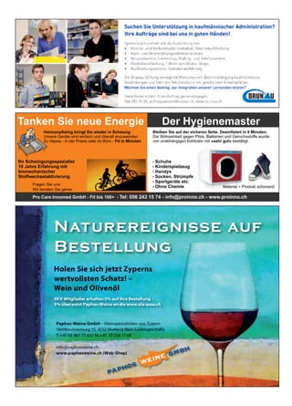 SKV-Mitglieder erhalten 5% auf ihre Bestellung –
5% überweist Paphos-Weine an die www.ela-asso.ch
 