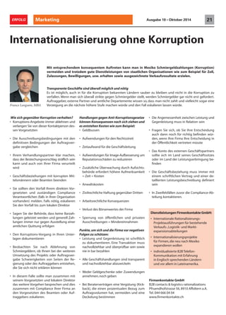 20 ERFOLG Marketing Ausgabe 10 • Oktober 2014 
Mehr Erfolg durch professionelles 
Marketing und Vertrieb 
Interview mit Michael Neubert (Gründer 
und Geschäftsleiter von c2nm) und Markus 
Heidelberger (Verkaufsleiter Schweiz von 
c2nm) 
Mit welchen Problemen kämpfen aus Ihrer 
Sicht die Start-up‘s ganz zu Beginn am 
meisten, mal abgesehen von der 
Unternehmensfinanzierung? 
Heidelberger: Häufig haben die Start-up-Un-ternehmen 
zu Beginn nur eine «vage Idee», 
wie das Marketing und der Vertrieb aufgesetzt 
werden sollen. Aufgrund beschränkter Bud-gets 
verzichtet man auf professionelle Bera-tung 
in diesen wichtigen Bereichen. Man hört 
Aussagen wie «Das müssen wir uns erst mal 
leisten können». Aus meiner eigenen Erfah-rung 
wird hier jedoch oft am falschen Ort 
gespart. Es ist wie bei der Entscheidung zu 
einem wichtigen Versicherungs-Abschluss, wel-chen 
man vornimmt oder eben nicht: Man 
muss es sich auch leisten können, die Folgen 
(meistens hohe Kosten!) im «worst case» zu 
tragen. 
Das ist ein spannender Hinweis! Was kann 
denn die Folge sein, wenn Marketing und/ 
oder Vertrieb falsch aufgesetzt werden? 
Neubert: Im besten Fall – genügend hohe 
Cash-Reserven vorausgesetzt – gibt es Ver-zögerungen 
beim Aufbau des Unternehmens. 
Dies hat entsprechende Mehrkosten zur Folge, 
da die Gewinnschwelle erst später erreicht 
wird als ursprünglich geplant und zur Lösung 
des Problems dann doch meistens externe Be-rater 
hinzugezogen werden müssen. Schlimms-tenfalls 
gehört das Start-up Unternehmen 
zu jenen 80% aller Firmen, welche das erste 
Unternehmensjahr nicht überstehen. 
Warum ist es so wichtig, schon zu Beginn 
der Unternehmenstätigkeit mit gutem 
Marketing «zu punkten»? Genügt ein tolles 
High-tech-Produkt oder eine innovative 
Dienstleistung nicht mehr? 
Neubert: Heute erwartet der Kunde sowohl 
einen attraktiven Auftritt der Unternehmung 
als auch des Produktes oder der Dienstleis-tung. 
Eine beliebige 08/15-Website zu haben 
genügt oft nicht mehr, das Erscheinungsbild 
muss zugleich ansprechend und informativ 
sein. Dasselbe gilt für die Produkte und deren 
Präsentation. Der Kunde soll stolz darauf sein, 
gerade DIESES Produkt von DIESER Firma zu 
kaufen und zu besitzen. Gerade zu Beginn der 
Geschäftstätigkeit muss man die Vorteile bzw. 
den Nutzen des Produkts oder der Dienstleis-tung 
dem Kunden aufzeigen können. 
Warum ist auch im Vertrieb eine gute Planung 
der Aktivitäten bereits in den Anfängen der 
Unternehmenstätigkeit entscheidend für den 
Erfolg? 
Heidelberger: Der Vertriebsaufbau wird zeit-und 
kostenmässig meist stark unterschätzt. 
Ein gut funktionierendes Vertriebsnetz auf-zubauen 
und zu unterhalten kostet nicht nur 
Geld, sondern erfordert auch viel Know-how 
und nicht zuletzt ein gutes persönliches Netz-werk. 
Man muss sich schon zu Beginn mit den 
verschiedenen Vertriebsarten auseinanderset-zen. 
Deren Vor- und Nachteile kennen, sowie 
die Chancen und Risiken abzuschätzen ist ein 
Muss. Danach erfolgt die Entscheidung für das 
bestgeeignete Vertriebskonzept. Auf die kon-sequente 
Umsetzung sowie auf ein entspre-chendes 
Controlling – z.B. mittels Vertriebs-controlling- 
Tools – ist unbedingt zu achten. 
Hier grobe Fehler zu machen entspricht in etwa 
der Redeart «Ein Haus auf Sand zu bauen». 
c2nm hat einen Marketing- und Vertriebs-prozess 
eigens für Start-up Firmen entwickelt. 
Können Sie uns erklären, wie dies im Detail 
aussieht? 
Neubert: In einem ersten Schritt erstellen wir 
die Grundlage für erfolgreiches Marketing und 
Verkauf. Damit unterstützen wir unsere Kun-den 
bei der Gewinnung neuer Kunden. Sobald 
dies funktioniert, erfolgt der zweite Schritt: 
Wachstum, d.h.mehr Kunden. 
Ich danke Ihnen beiden herzlich für dieses 
informative und spannende Interview. 
10 Vorteile für Mitglieder des Schweizerischen KMU Verbandes: 
1. Kostenlose telefonische Erstberatung für Neukunden (bis 20 Minuten) 
2. 10% Rabatt auf alle Dienstleistungen 
3. Telefon- und Email-HOTLINE, falls es dringend und wichtig ist 
4. Erfahrene EXPERTEN, die Ihnen als Coach, Interims- oder Projektmanager, Trainer und 
Berater bei Ihren Auslandsprojekten helfen 
5. Unterstützung bei der Entwicklung einer Internationalisierungsstrategie 
6. Aktuelle und qualitativ hochwertige Informationen über Ihre Zielmärkte 
7. Professionelle Vorbereitung Ihrer Auslandsreise 
8. Effizientes Projektmanagement Ihres Markteintritts 
9. Interkulturelle Ausbildung aller Ihrer Mitarbeiter, die mit Menschen aus anderen 
Kulturen arbeiten. 
10. Viele praktische Tipps, die Ihnen helfen, teure Fehler zu vermeiden. 
Kontakt 
michael.neubert@company2newmarket.com 
markus.heidelberger@company2newmarket.com 
c2nm GmbH 
Badenerstrasse 549 
8048 Zürich 
Tel. 043 210 98 38 
www.c2nm.com 
 