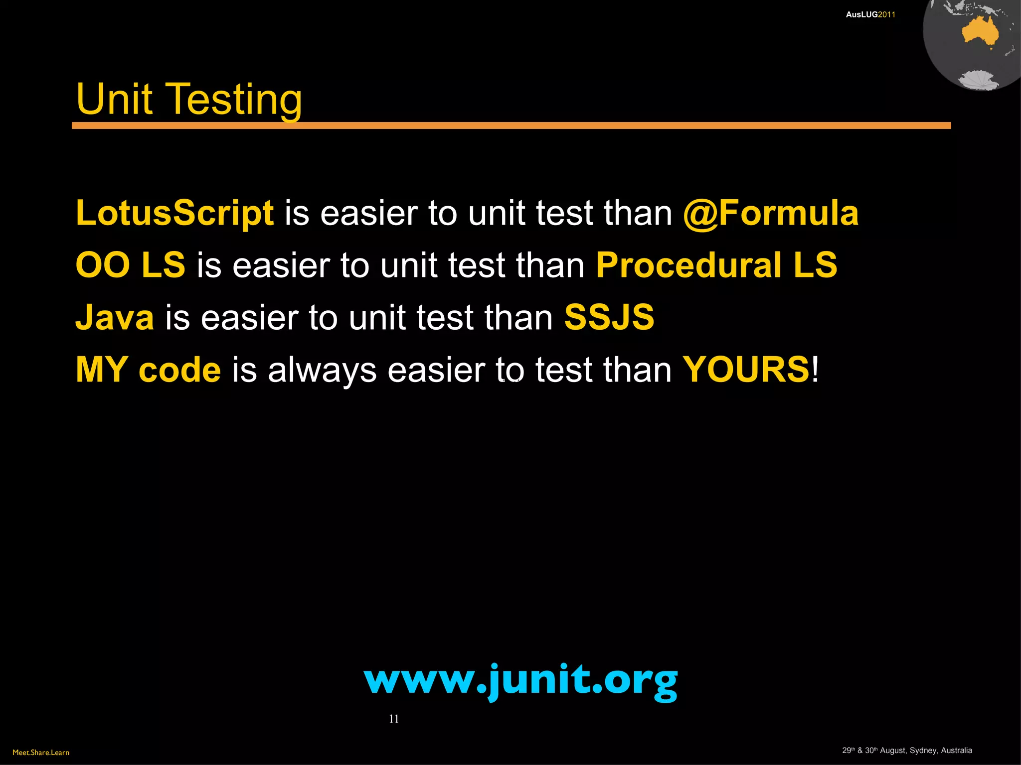 “ we have as many testers as we have developers. And testers spend all their time testing, and developers spend half their time testing.  We're more of a testing , a quality software  organization than  we're  a software organization . ” Bill Gates (Information Week, May 2002) 