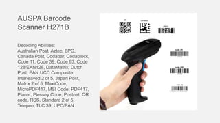 Codablock F Scanner AUSPA Bluetooth Wireless 2D Barcode Scanner H271B | PPTX