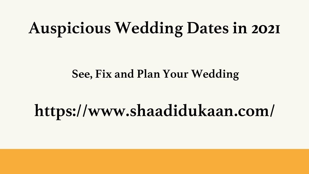 Auspicious wedding dates in 2021