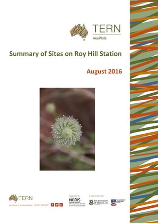 Summary of Sites on Roy Hill Station
August 2016
 