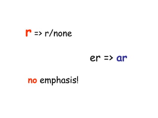 r  => r/none er =>  ar no  emphasis! 