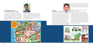 Verschwendung von Wasser und Strom ein Ende hat, mehr
                                                                                                                                                                                           mit Bus und Bahn statt dem eigenen Auto gefahren wird,
                                                                                                                                                                                           nicht mehr so häuﬁg Klimaanlagen eingesetzt werden, die
                                                                                                                                                                                           durch natürliche Belüftung ersetzt werden könnten, usw.“



                                                                                                                                                                                           “Every other day I am hear about Global warming .On T.V.
     LATEINAMERIKA & KARIBIK                                                                                                  WESTASIEN
                                                                                                                                                                                           channels News papers etc.
     Murilo Hideki Ashiguti (11), BRASILIEN                                                                                   Tejas Neel Colge (12), INDIEN
                                                                                                                                                                                           I wanted to do something about preventing climate
     „Ich habe mein Bild mit Buntstiften und Wasserfarben         “I used colored pencil and paint to for my painting. I      „Fast täglich höre und lese ich im Fernsehen, in der Zei-    change and protecting the climate, and I got a chance
     gemalt. Dabei habe ich an die Welt und an all das gedacht,   thought of the World and all actions that people could do   tung usw. von der globalen Erwärmung. Ich wollte etwas       to express my inner feeling and thoughts about climate
     was Menschen zugunsten der Temperatur der Erde und           to improve the temperature of the earth and ﬁght global     gegen den Klimawandel und für den Klimaschutz tun,           change through my painting. I wish to contribute by cam-
     gegen den Treibhauseffekt tun könnten. Jeder kann etwas      warming. Everyone can make a contribution, a small          und ich bekam die Gelegenheit, durch Malen eines Bildes      paigning for awareness for reduction of harming emissions
     dazu beitragen, eine kleine Änderung des Verhaltens, und     change in attitude, and this change can be done as a wave   meine Gefühle und Gedanken zum Klimawandel auszu-            into our atmosphere by producing the Ozone layer by
     diese Änderung breitet sich dann wie eine Welle überall      that is spreading everywhere.”                              drücken. Ich möchte einen Beitrag leisten, indem ich dafür   using less chemicals, less fuel consumption, stopping the
     hin aus.“                                                                                                                eintrete, dass allen bewusst wird, dass wir Emissionen,      use of plastic bags and more use of paper bags, save the
                                                                                                                              die der Ozonschicht schaden, verringern müssen – und         wastage of water and electricity, use of common vehicle
                                                                                                                              zwar indem weniger Chemikalien eingesetzt werden,            rather than individual cars, minimize use of air conditioners
                                                                                                                              weniger Kraftstoff verbraucht wird, man keine Plastiktüten   by using natural ventilators etc.”
                                                                                                                              mehr verwendet und statt dessen mehr Papiertüten, die




12                                                                                                                                                                                                                                                         13
 