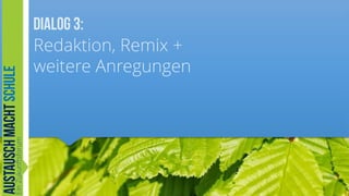 Redaktion, Remix +
weitere Anregungen

32

 