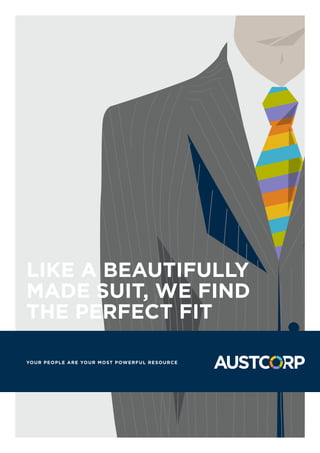 like a beautifully
made suit, we find
the perfect fit
Your people are your most powerful resource
 