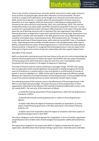 Austerity And Financial Governance A UK Case Study Of The National ...