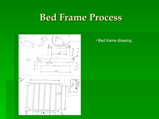 Bed Frame Process Bed frame drawing. 