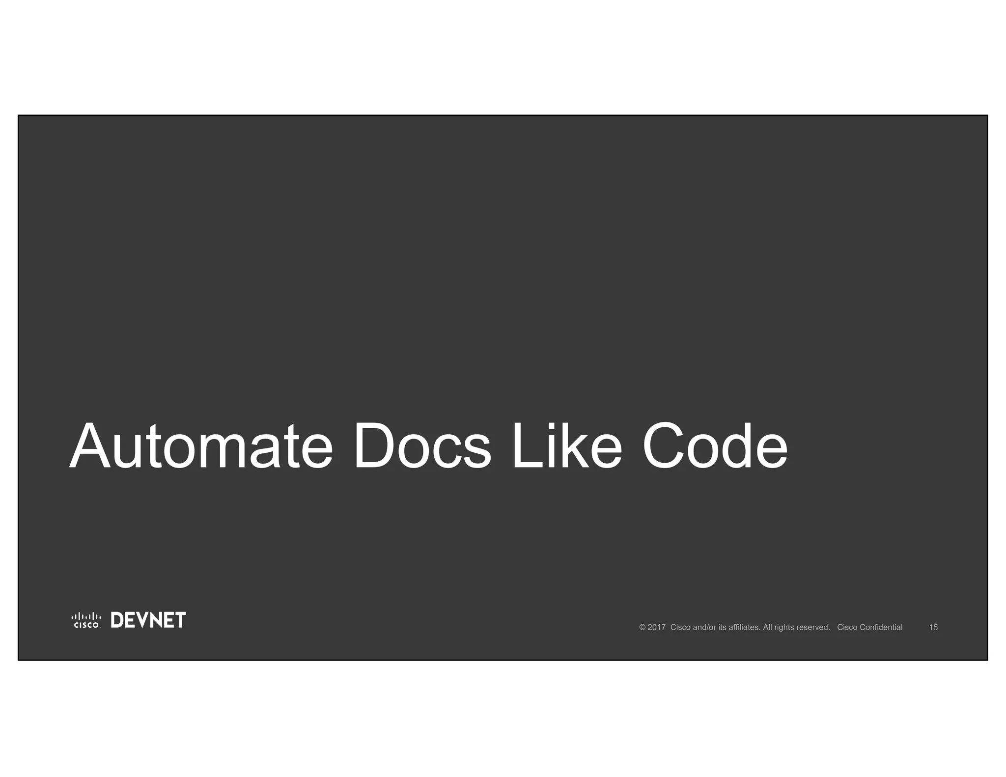 Automate Docs Like Code
 