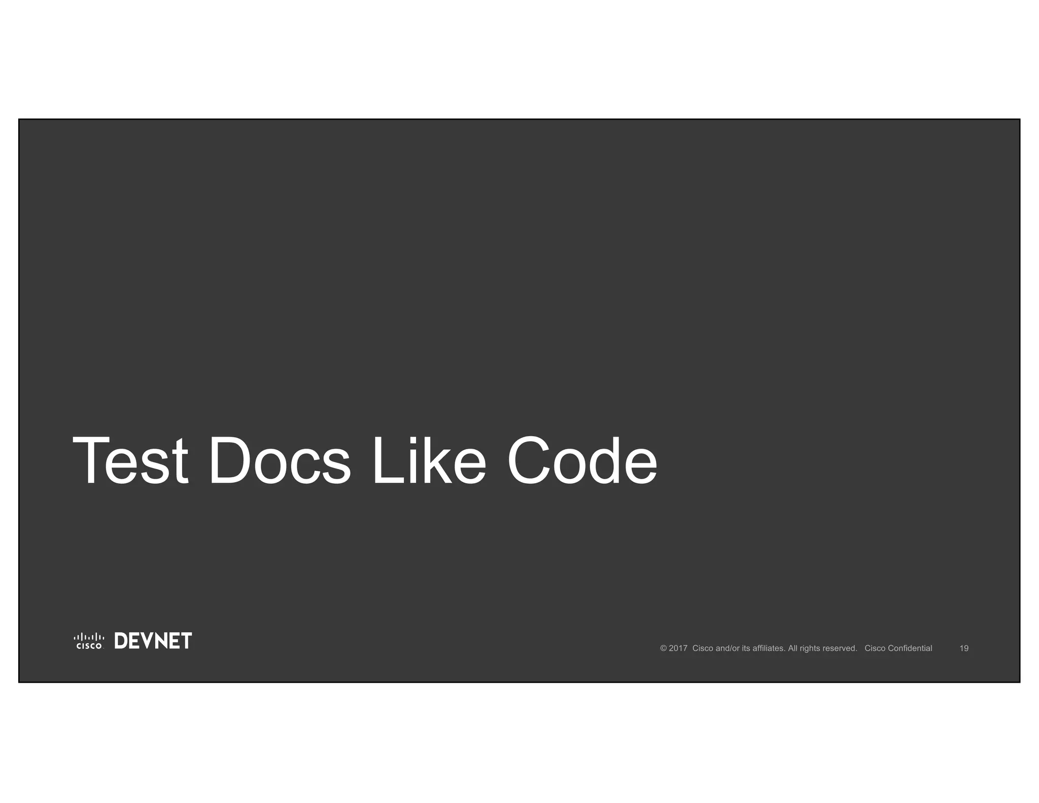 Test Docs Like Code
 