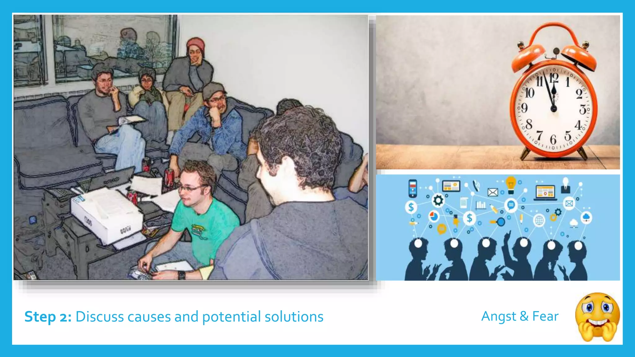 Step 2: Discuss causes and potential solutions Angst & Fear
 
