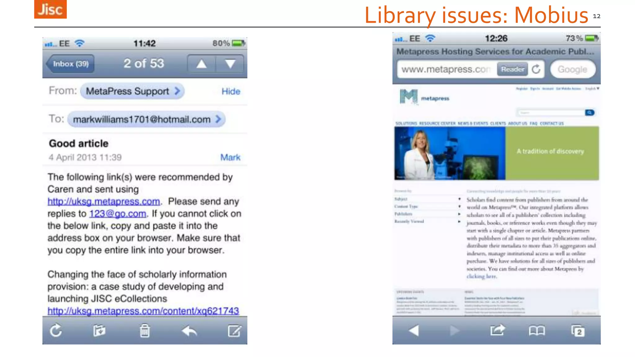 Library issues: Mobius 12
 