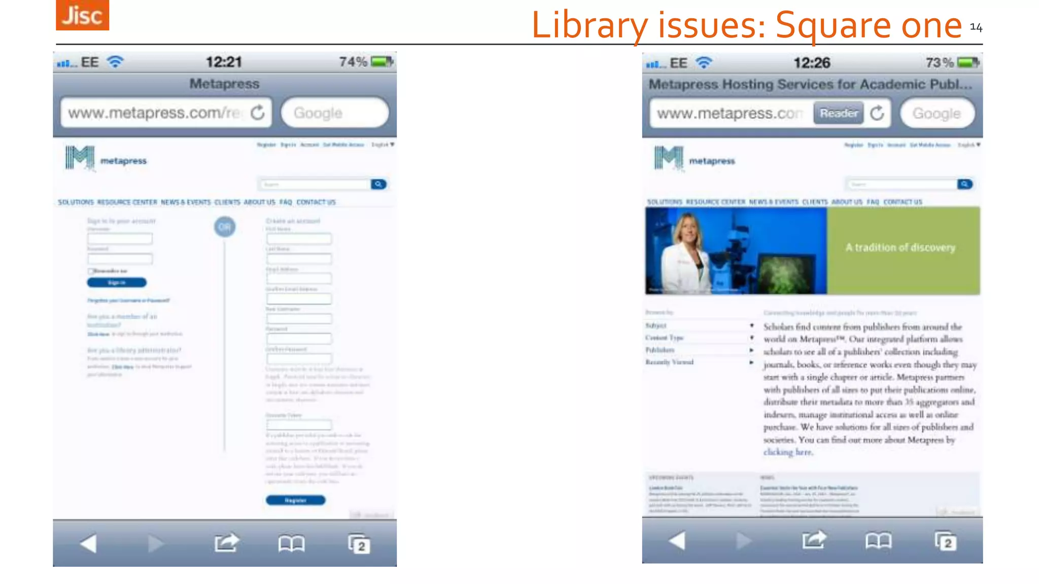 Library issues: Square one 14
 