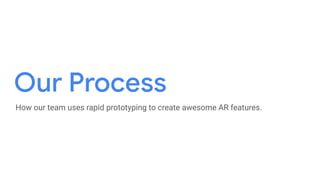 How our team uses rapid prototyping to create awesome AR features.
 