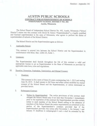 Austin superintendent contract