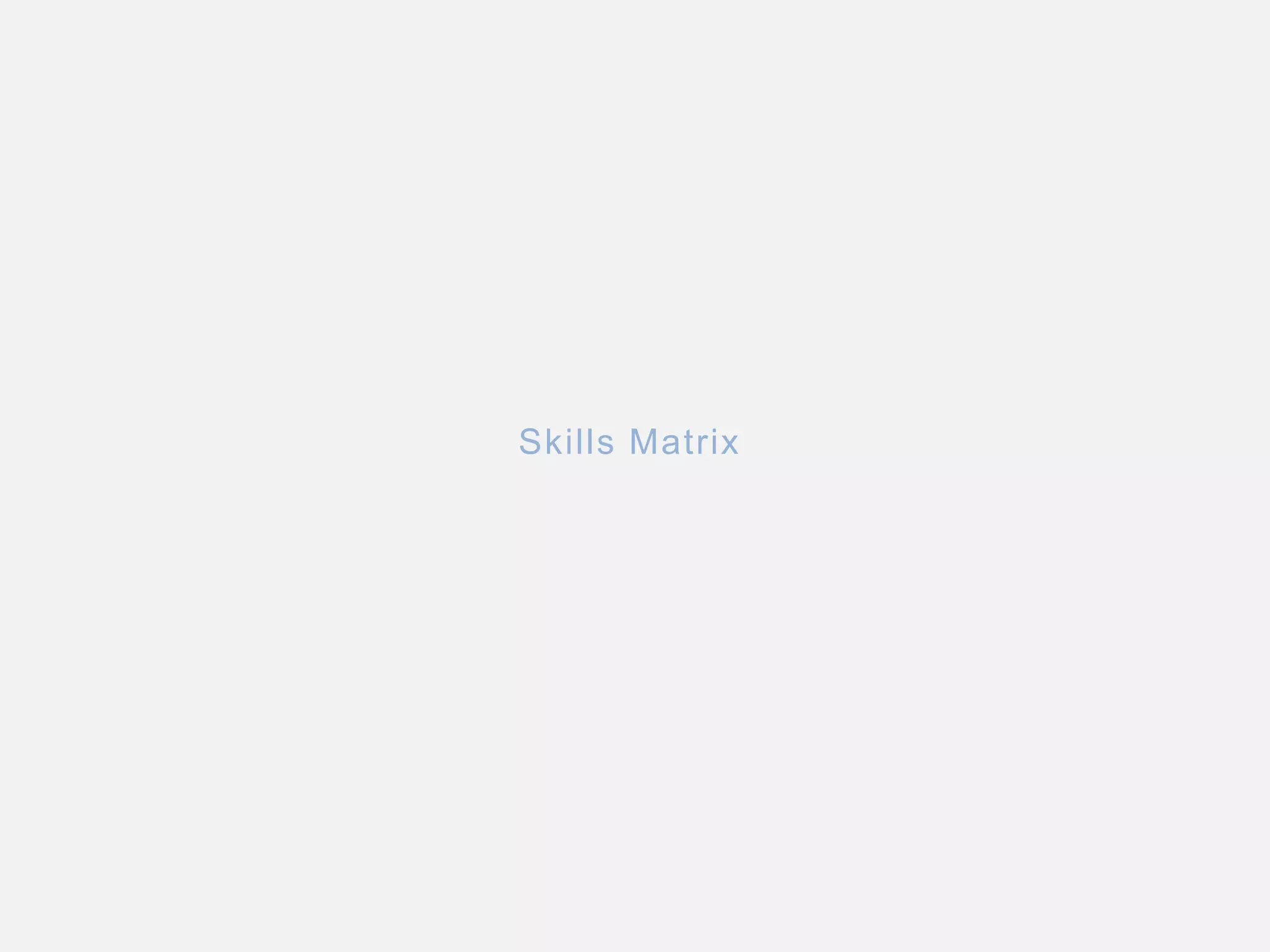 Skills Matrix
 