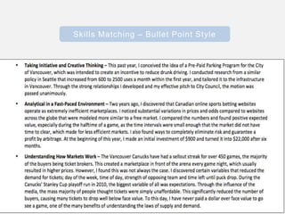 Skills Matching – Bullet Point Style
 