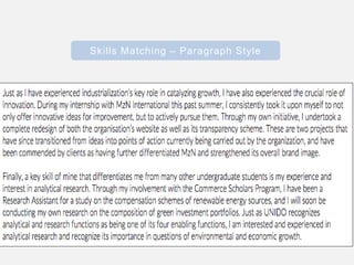 Skills Matching – Paragraph Style
 