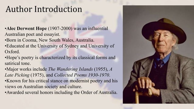 AUSTRALIA poem by A.D.Hope (Australia).pptx | Geography | Science