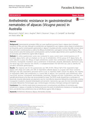 Anthelmintic Resistance in Gastrointestinal Nematodes of Australian ...