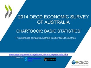 www.oecd.org/eco/surveys/economic-survey-australia.htm
Follow us :
OECD
OECD Economics
2014 OECD ECONOMIC SURVEY
OF AUSTRALIA
CHARTBOOK: BASIC STATISTICS
This chartbook compares Australia to other OECD countries
 
