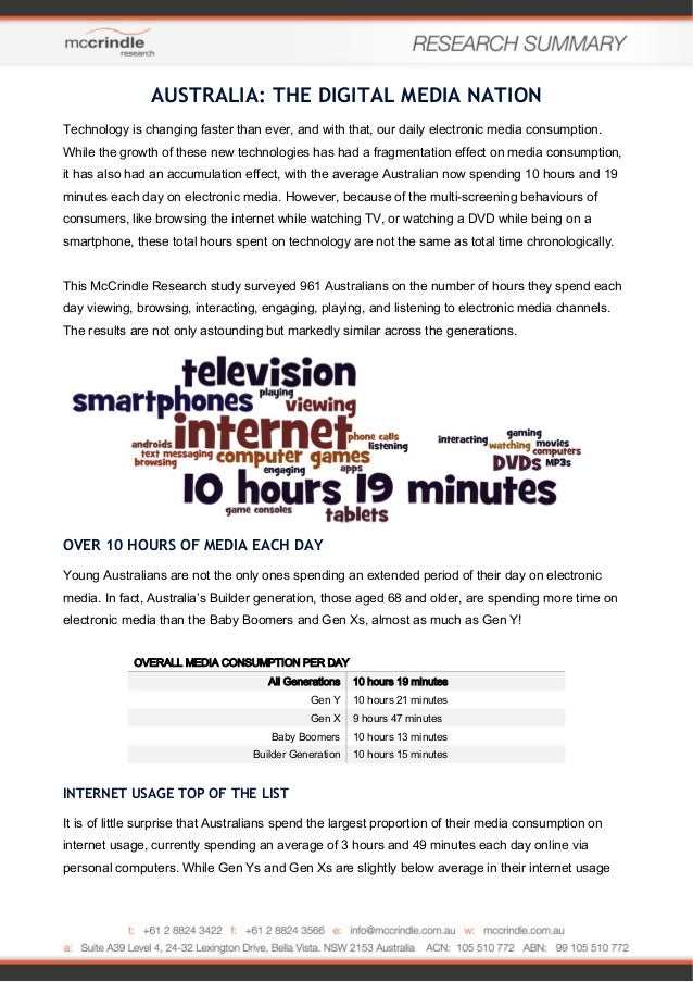 Australia the Digital Media Nation Report by McCrindle Research